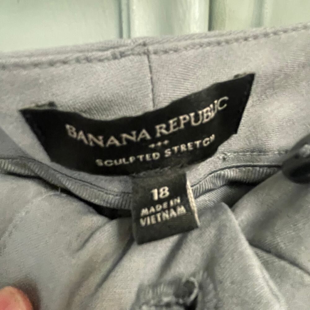 Banana Republic Sculpted Stretch Gray Dress Pants Size 18 Trouser Office Career - Picture 2 of 4